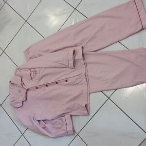4/$40 Pink Fleece Floral Pajama Set - Size Large